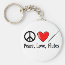 Peace, Love, and Flutes Keychains