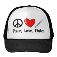 Peace, Love, and Flutes Mesh Hats