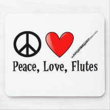 Peace, Love, and Flutes Mousepads
