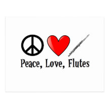 Peace, Love, and Flutes Post Cards