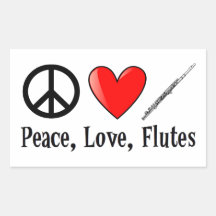 Peace, Love, and Flutes Sticker