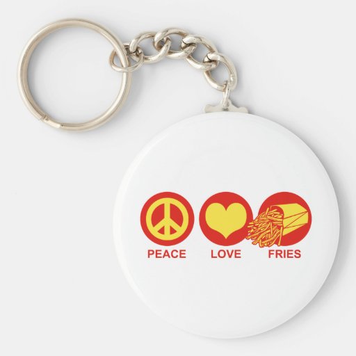 Peace Love and Fries Keychain