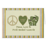 peace love and frill necked lizards cards