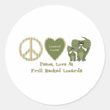 peace love and frill necked lizards sticker