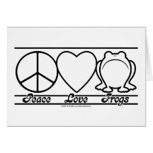 Peace Love and Frogs Greeting Cards