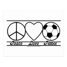 Peace Love and Futbol Postcards