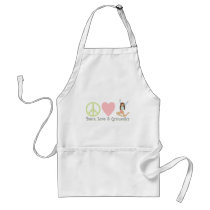 Peace, Love and Gymnastics Brunette Apron