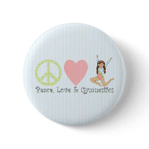 Peace, Love and Gymnastics Brunette Buttons