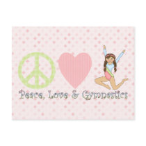 Peace, Love and Gymnastics Brunette Post Cards