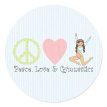 Peace, Love and Gymnastics Brunette Sticker