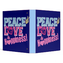 Peace Love and Happiness Vinyl Binders