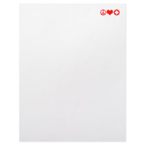 Peace Love and Health Care red Customized Letterhead