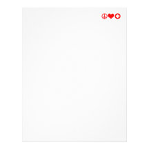 Peace Love and Health Care red Customized Letterhead