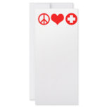 Peace Love and Health Care red rack cards