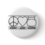 Peace Love and Hippos buttons