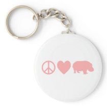 Peace Love and Hippos Keychains