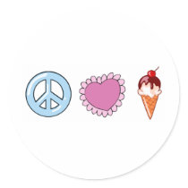 Peace Love and Ice Cream Sticker