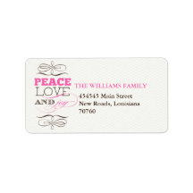 Peace Love and Joy Custom Address Label