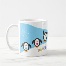 Peace, Love and Joy Penguin Holiday Mug