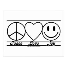 Peace Love and Joy Post Card