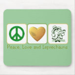 Peace, Love and Leprechauns Mouse Mat