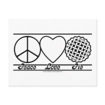 Peace Love and Pie Post Cards