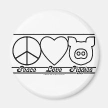 Peace Love and Piggies Magnets