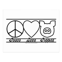 Peace Love and Piggies Postcard