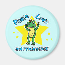 Peace love and Princes' soul frog prince Fridge Magnet