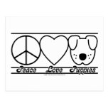 Peace Love and Puppies Postcard