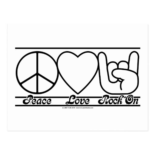 Peace Love and RockOn Postcards