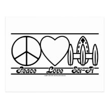Peace Love and SciFi Postcards