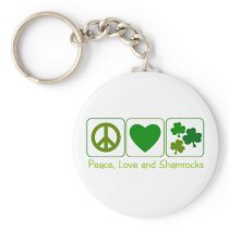 Peace, Love and Shamrocks Keychain