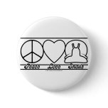 Peace Love and Snails buttons