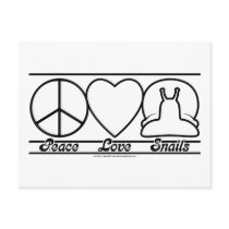 Peace Love and Snails Postcard