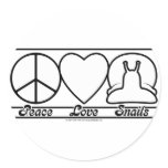 Peace Love and Snails stickers