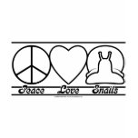 Peace Love and Snails t-shirts