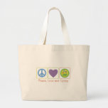 Peace, Love and Spring Tote Bags