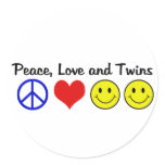 Peace Love and Twins Stickers