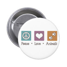 Peace Love Animals (Two Paws) Pins