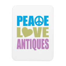 Peace Love Antiques Rectangular Magnet