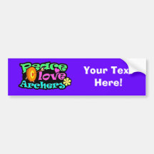 Peace, Love, Archery Bumper Sticker