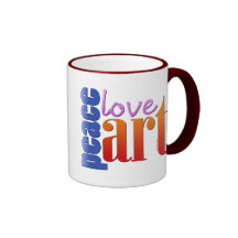 Peace Love Art II Coffee Mugs