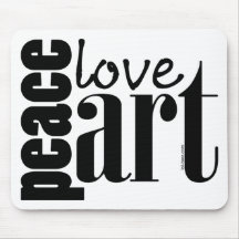 Peace Love Art Mouse Pad