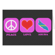 Peace Love Aruba Greeting Card