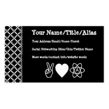 Peace Love Atheism Business Card Templates