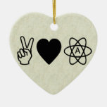 Peace Love Atheism Christmas Tree Ornament