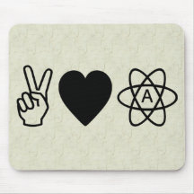 Peace Love Atheism Mousepad