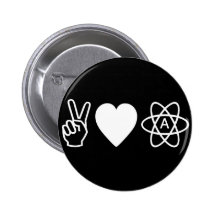 Peace Love Atheism Pins