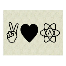 Peace Love Atheism Post Card